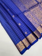 VSF951 - navy blue color body, pallu,blouse - Pure silk saree