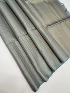 VSA614 - silver grey color body, pallu , blouse pure silk saree