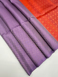 VSA309 - lavender color body & pinkish ornage color pallu , blouse pure silk saree