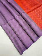VSA309 - lavender color body & pinkish ornage color pallu , blouse pure silk saree