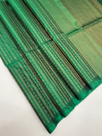 VSA611 - peacock green color body, pallu , blouse pure silk saree