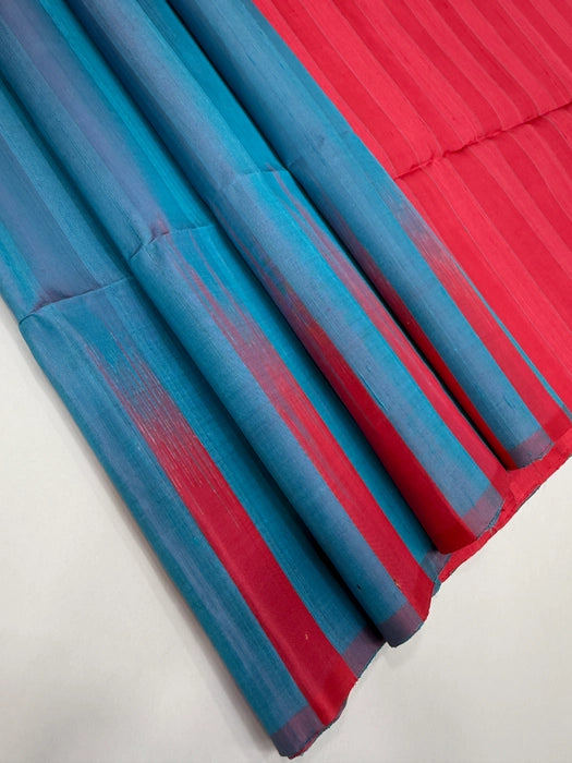 VSD112 - blue color body &amp; dark pink color pallu,blouse - Pure silk saree