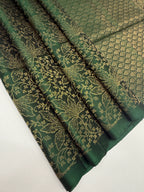 VSA624 - bottle green color body, pallu , blouse pure silk saree