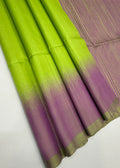 VSD119 - dark pista green color body &amp; lavender with green color pallu,blouse - Pure silk saree