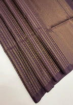 VSA634 - dark purple color body, pallu , blouse pure silk saree