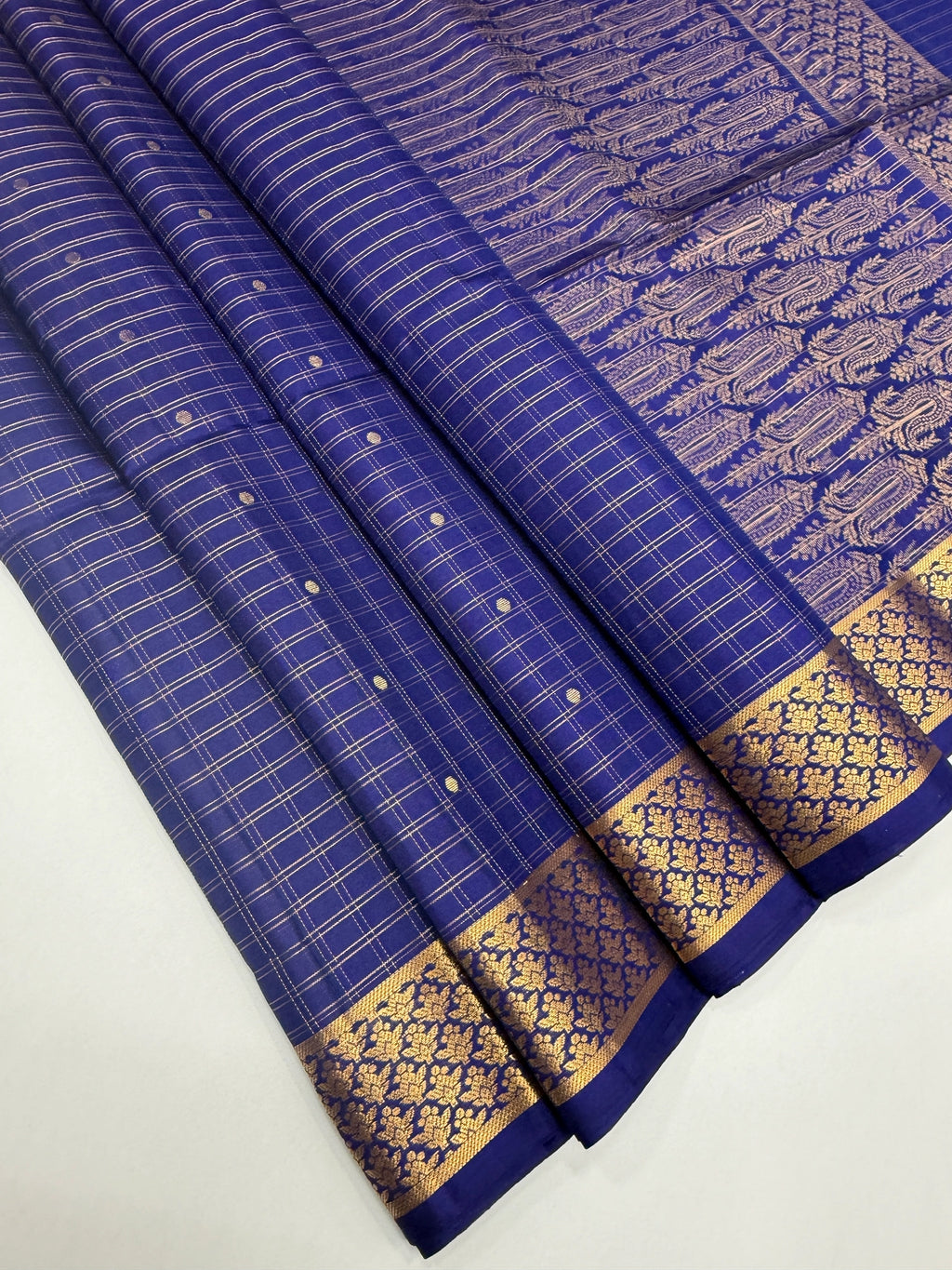 VSF947 - blue color body, pallu,blouse - Pure silk saree