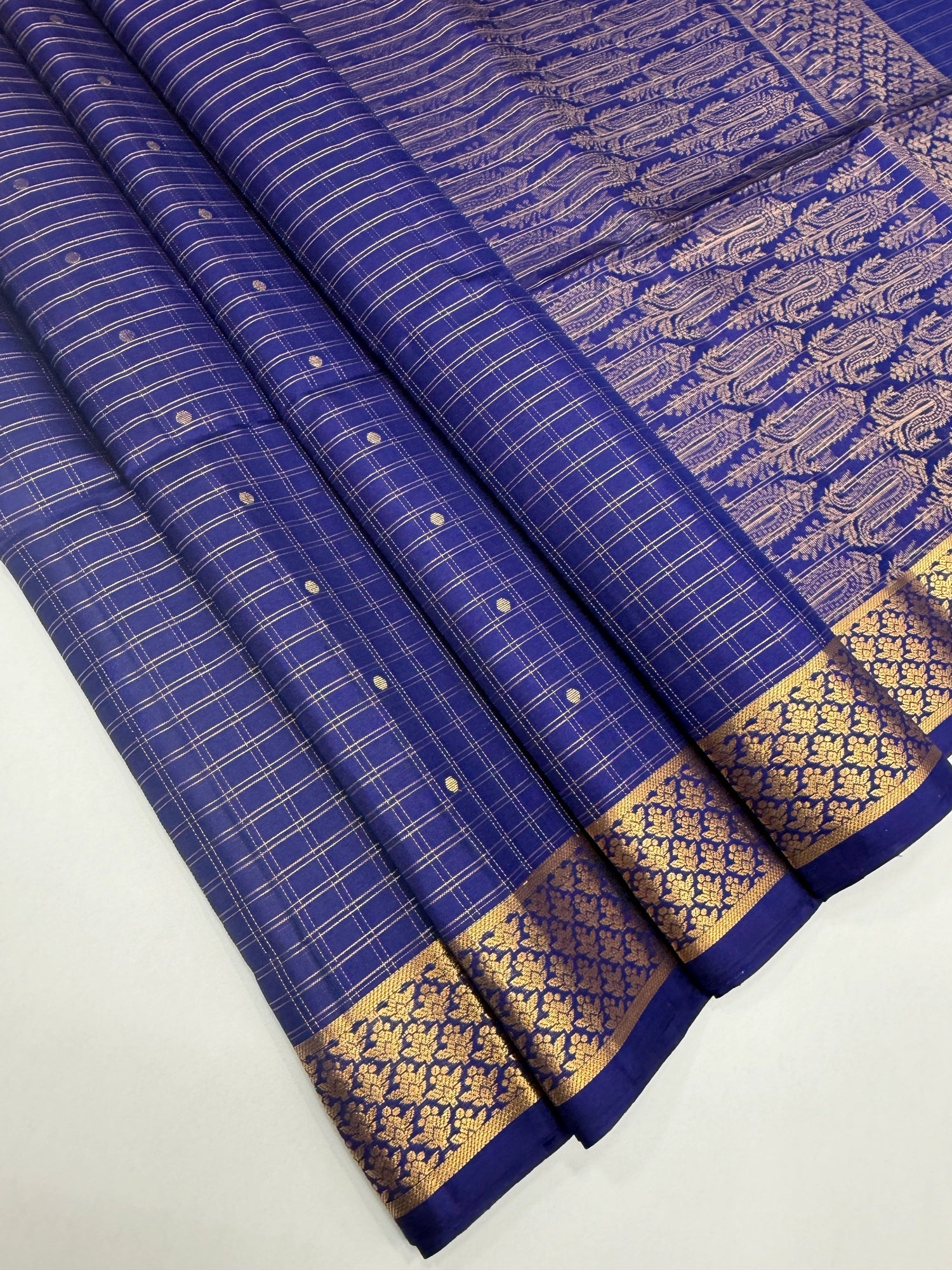 VSF947 - blue color body, pallu,blouse - Pure silk saree