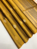 VSDS226 - mehandi green color body, pallu , blouse pure silk saree