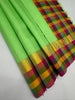 VSPP39 - radium green color body &amp; multicolor pallu,blouse - Pure silk saree