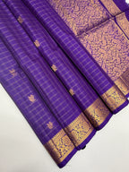 VSF949 - violet color body, pallu,blouse - Pure silk saree
