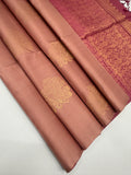VSBL399 - onion pink color body , dusky pink color pallu , blouse - Pure silk saree