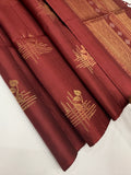 VSDS203 - maroon color body, pallu , blouse pure silk saree