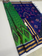 VSISC393 - green color body , navy blue color pallu , blouse.
