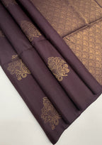 VSS407 - dark purple (naval palam) color body, pallu , blouse pure silk saree