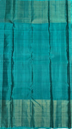 VSKB4 - purple color body , teal blue pallu,blouse - Pure silk saree