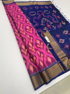 VSISC379 - rani pink color body , navy blue color pallu , blouse.