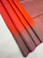 VSD142 - peach with pink color body,pallu,blouse - Pure silk saree