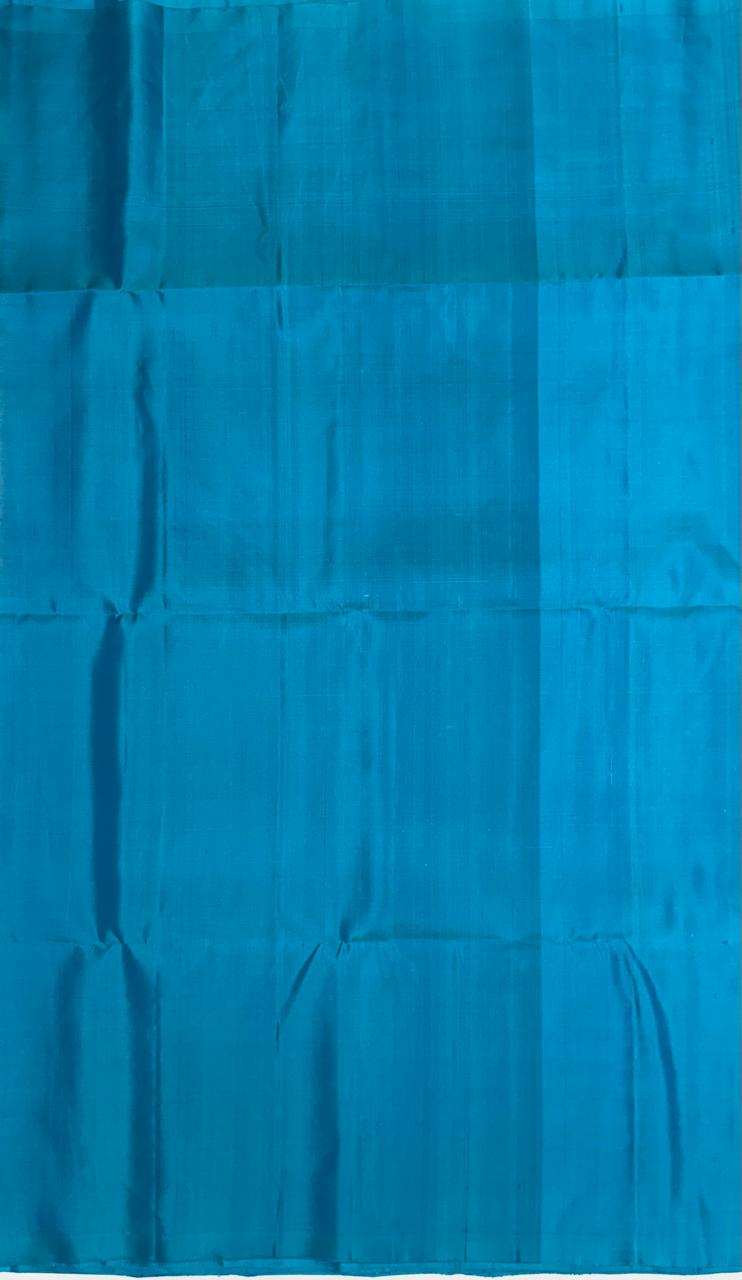 VSDS243 - royal blue color body, pallu , blouse pure silk saree