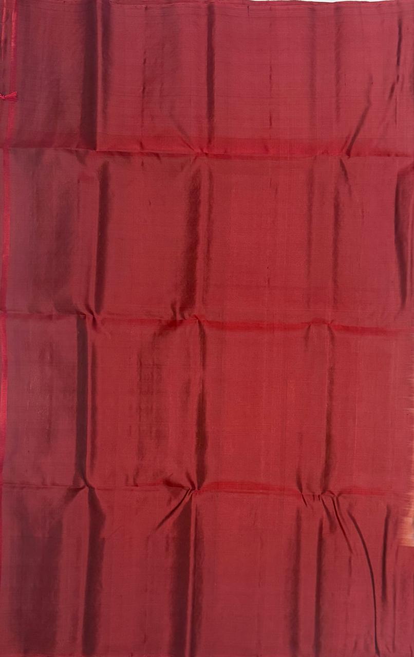 VSA566 - light lavender color body & maroon color pallu , blouse pure silk saree