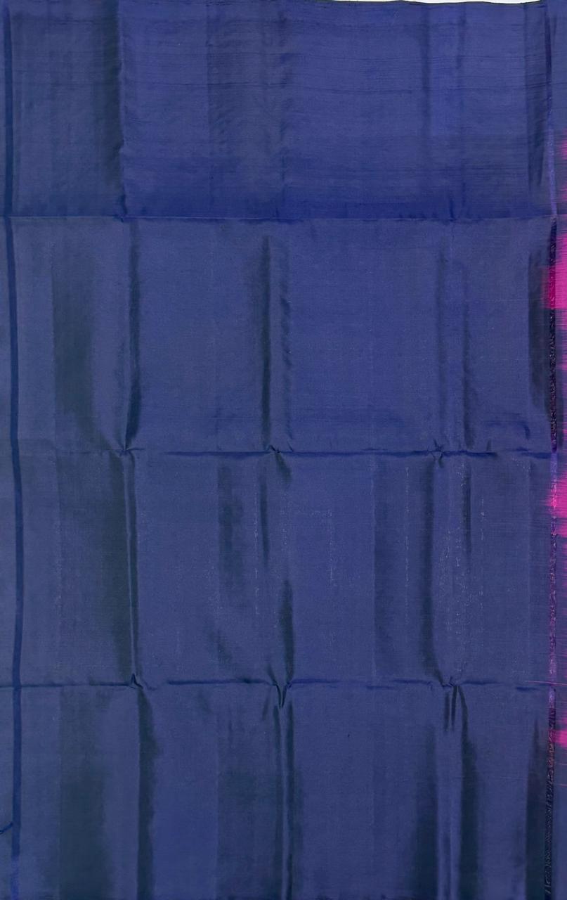 VSA572 - purple color body & navy blue color pallu , blouse pure silk saree
