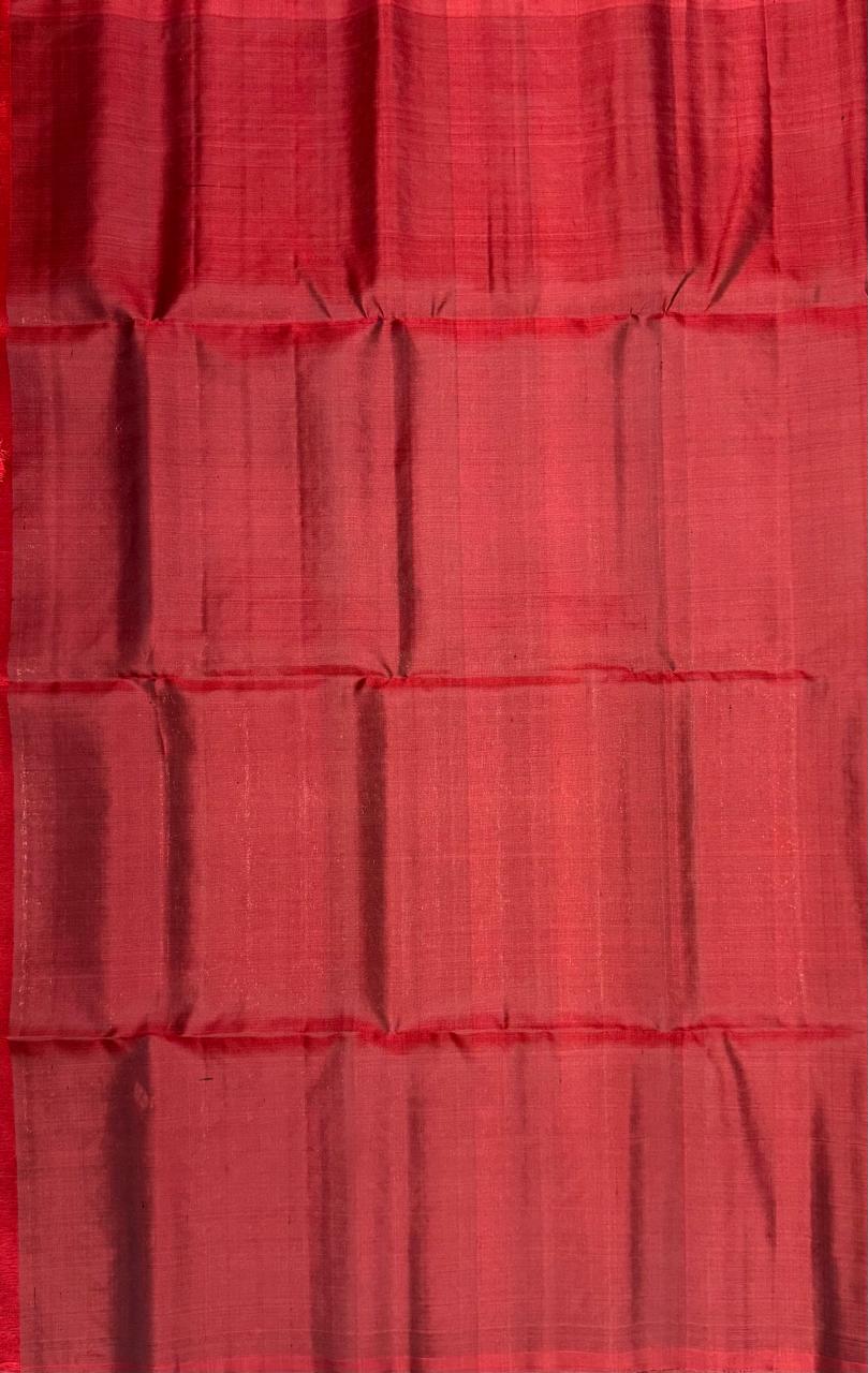 VSS392 - maroon color body, pallu , blouse pure silk saree