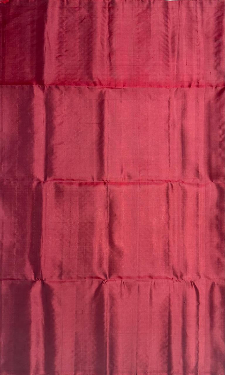 VSS397 - dark maroon color body, pallu , blouse pure silk saree