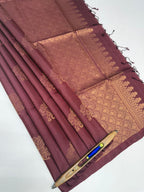 VSS401 - wine color body, pallu , blouse pure silk saree