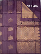 VSS407 - dark purple (naval palam) color body, pallu , blouse pure silk saree