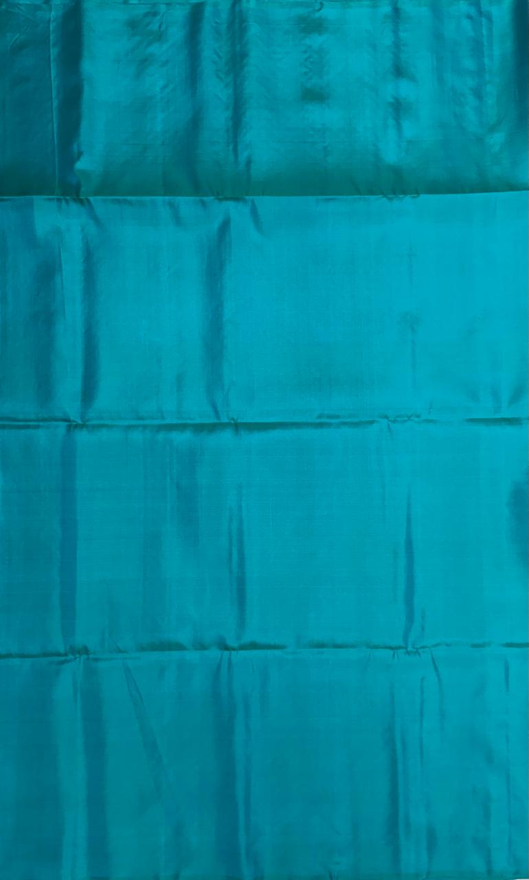 VSDS254 - dual tone blue color body, pallu , blouse pure silk saree