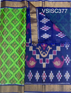 VSISC377 - green color body , navy blue color pallu , blouse.