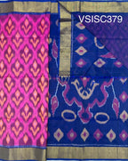 VSISC379 - rani pink color body , navy blue color pallu , blouse.