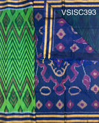 VSISC393 - green color body , navy blue color pallu , blouse.