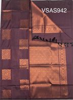 VSAS942 - purple with black color body ,pallu , blouse.