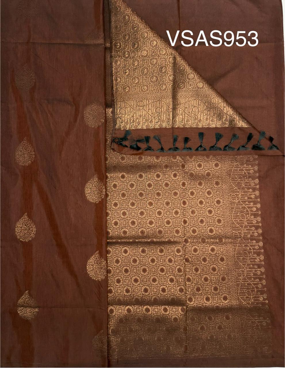 VSAS953 - kaavi with black color body ,pallu , blouse.