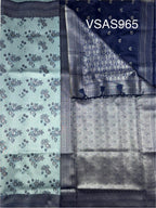 VSAS965 - light blue color body , navy blue color pallu , blouse.