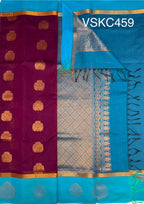VSKC459 - purple color body , blue color pallu , blouse.