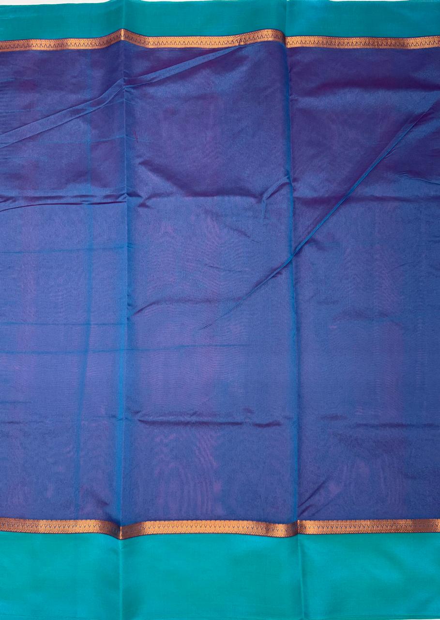 VSKC470 - dark pink color body , pink with blue color pallu , blouse.