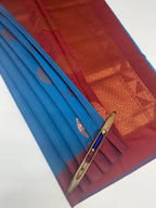 VSKC493 - blue color body , maroon color pallu , blouse.