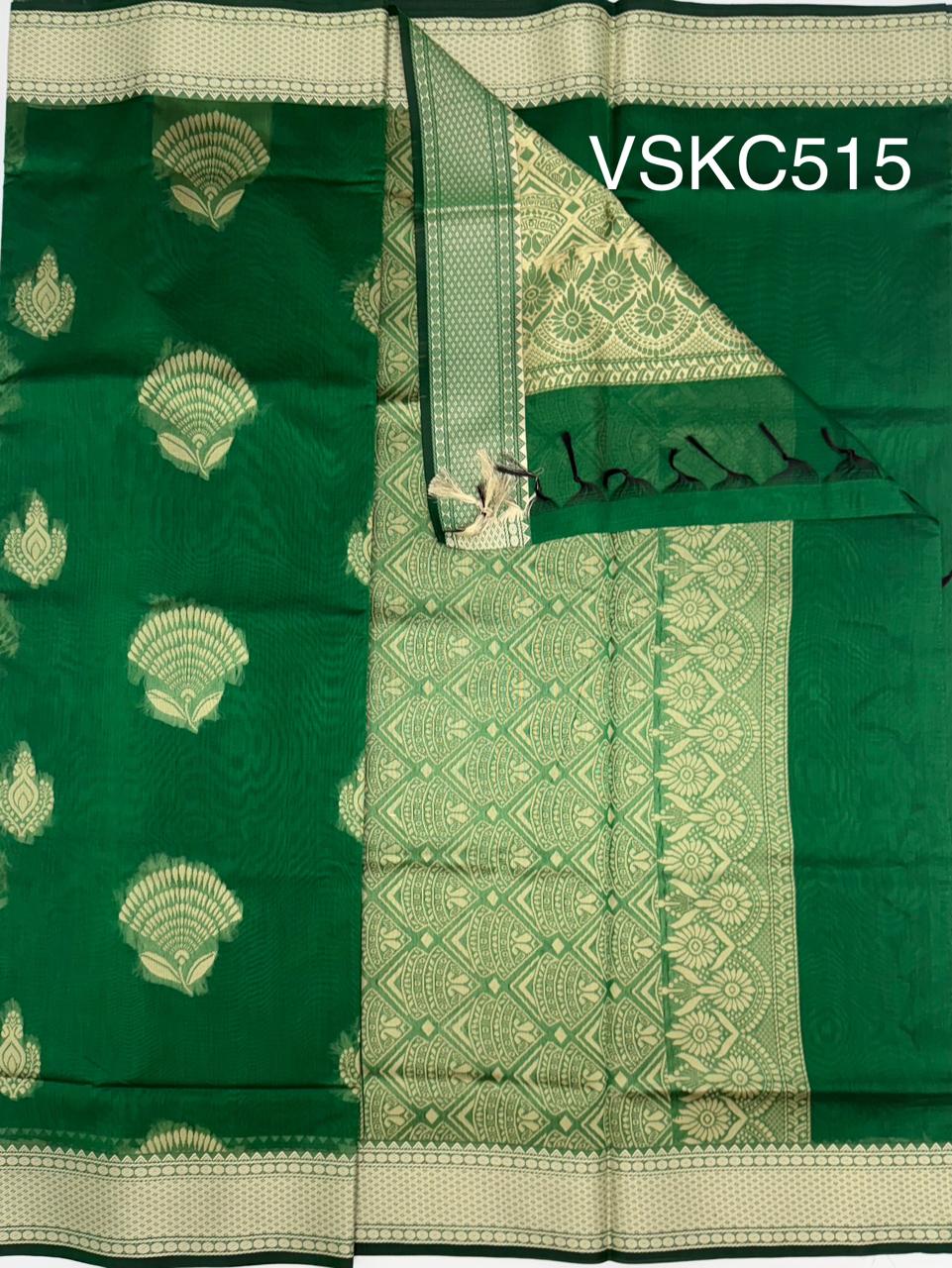 VSKC515 - green color body,pallu , blouse.