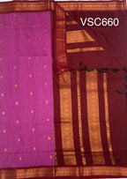 VSC660 - dark pink color body , maroon color pallu,blouse.