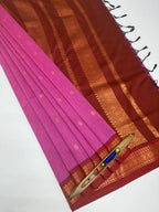 VSC660 - dark pink color body , maroon color pallu,blouse.