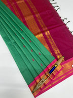 VSC685 - green color body , purple color pallu,blouse.