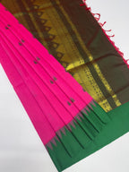VSC688 - pink color body , green color pallu,blouse.