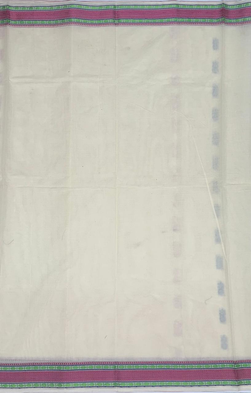 VSC705 - half white color body, pallu,blouse.