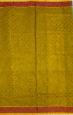 VSC725 - yellow with blue color body , mustard color pallu,blouse.