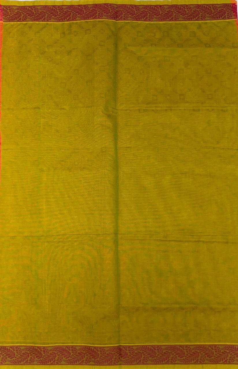 VSC727 - pink with yellow color body , green color pallu,blouse.