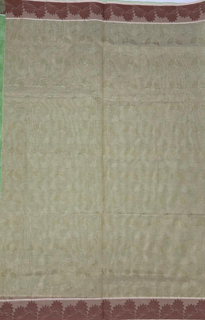 VSC733 - rexona green color body , light beige color pallu,blouse.