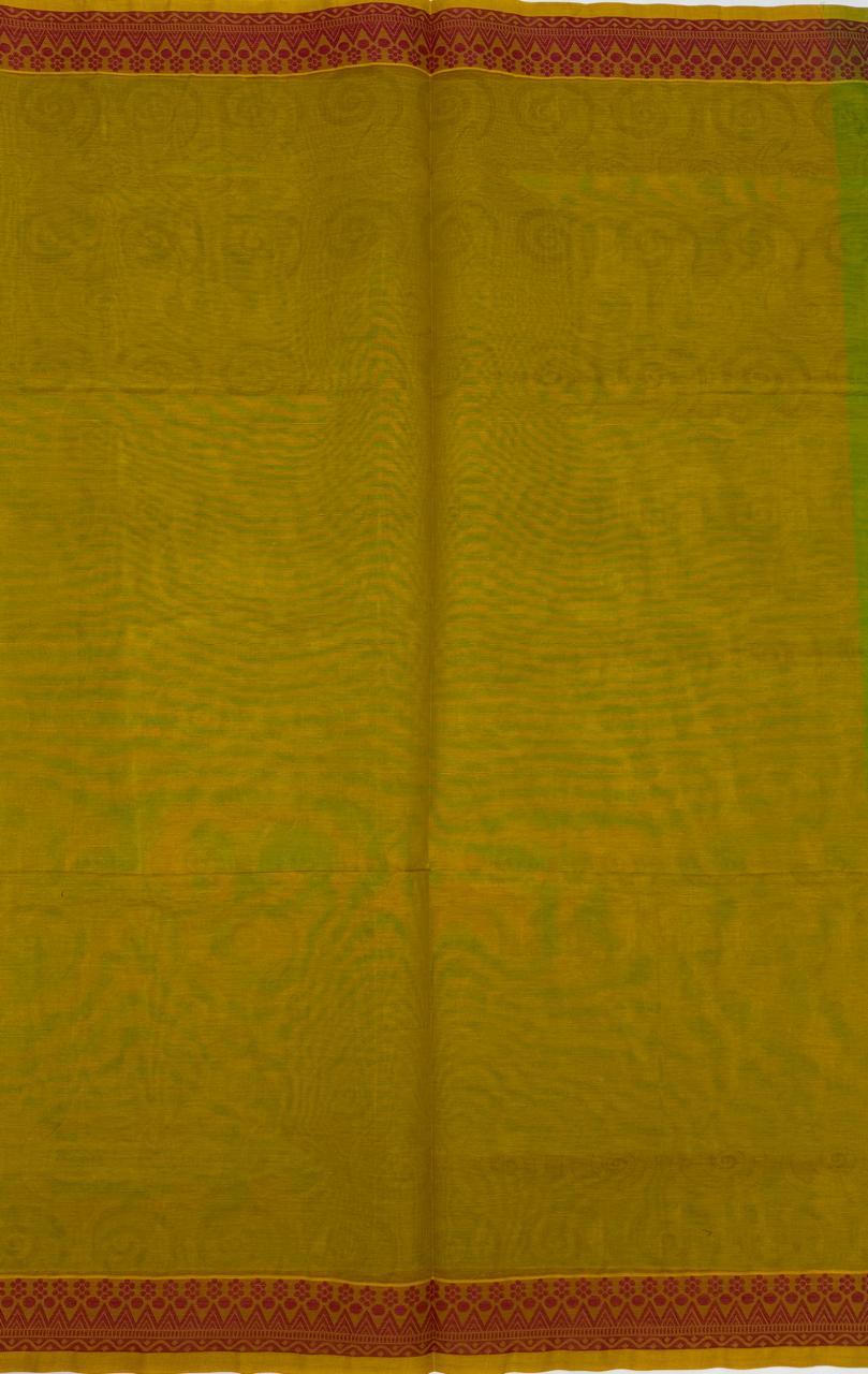 VSC734 - green with yellow color body , yellow color pallu,blouse.