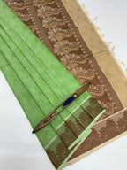 VSC733 - rexona green color body , light beige color pallu,blouse.