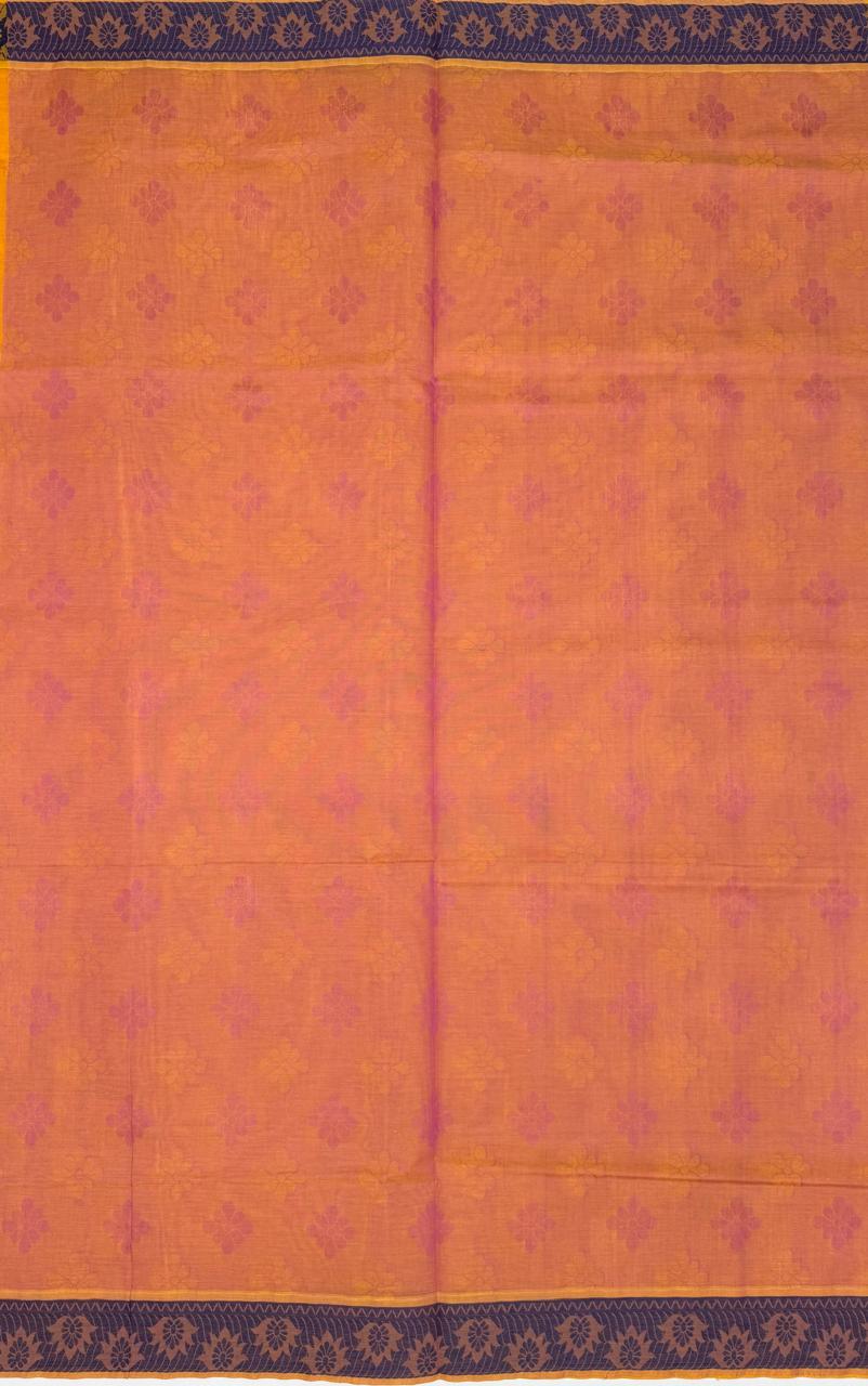 VSC741 - mango yellow color body , light pink color pallu,blouse.